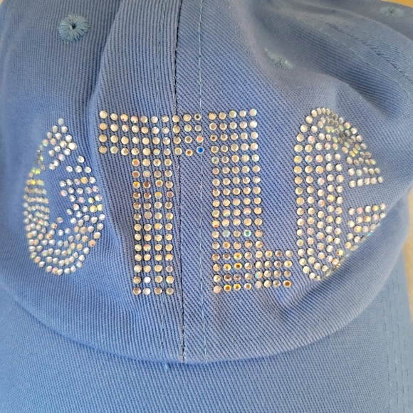 TLC Total Life Changes Blinged Baseball Cap Periwinkle Blue &  Crystals - Picture 4 of 10